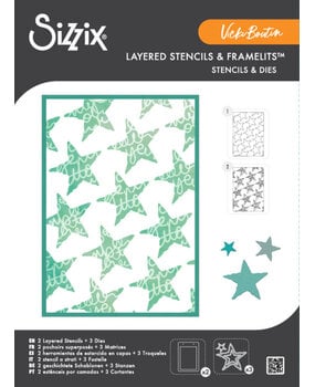 Sizzix Layered Stencis & Framelits Die Script Layering Stars (2+3pcs) by Vicki Boutin (667191) Sizzix Layered Stencis & Framelits Die Script Layering Stars (2+3pcs) by Vicki Boutin (667191)