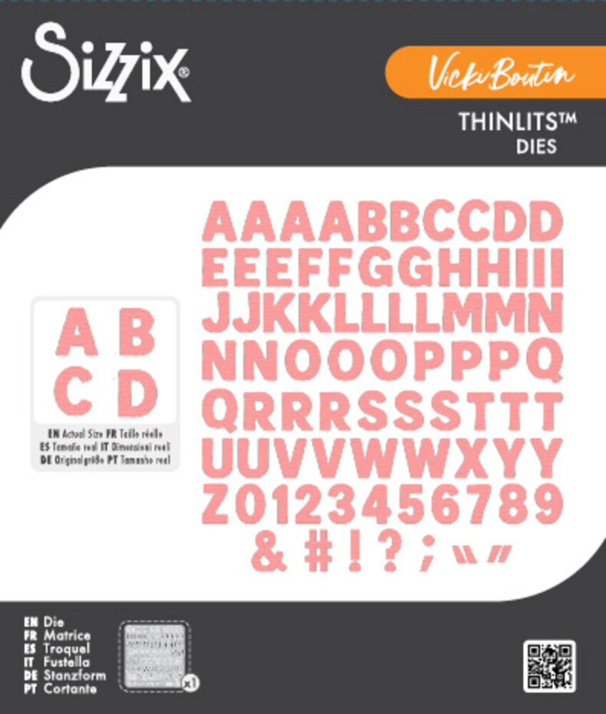 Sizzix Thinlits Die Mini Bold Alpha by Vicki Boutin (667198) Sizzix Thinlits Die Mini Bold Alpha by Vicki Boutin (667198)