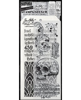 Stampers Anonymous Tim Holtz Clear Stamp and Stencil Foreboding (THMM200) Stampers Anonymous Tim Holtz Clear Stamp and Stencil Foreboding (THMM200)