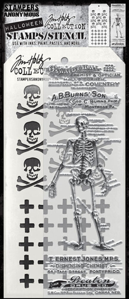 Stampers Anonymous Tim Holtz Clear Stamp and Stencil The Chemist (THMM202) Stampers Anonymous Tim Holtz Clear Stamp and Stencil The Chemist (THMM202)