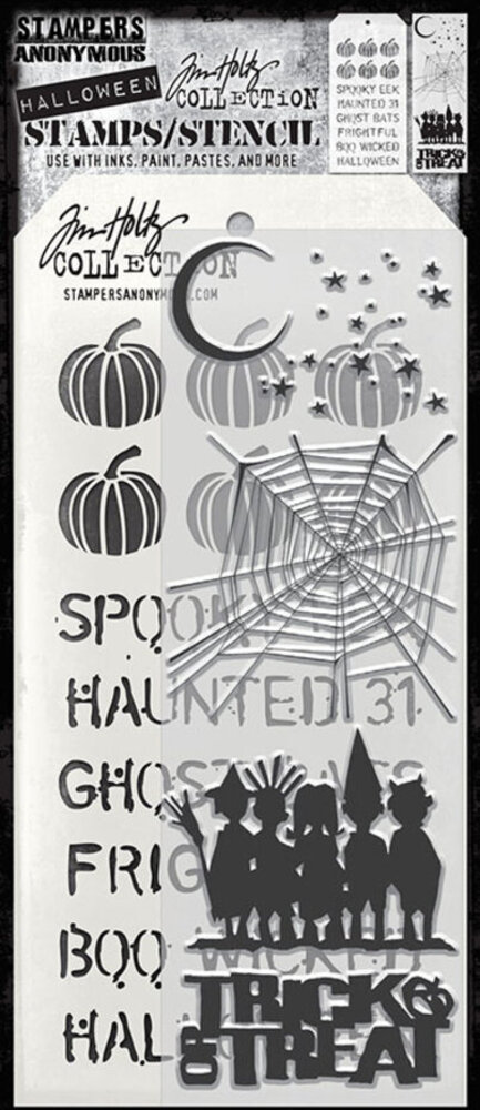 Stampers Anonymous Tim Holtz Clear Stamp and Stencil Halloween Cutouts (THMM203) Stampers Anonymous Tim Holtz Clear Stamp and Stencil Halloween Cutouts (THMM203)