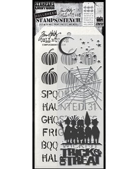 Stampers Anonymous Tim Holtz Clear Stamp and Stencil Halloween Cutouts (THMM203) Stampers Anonymous Tim Holtz Clear Stamp and Stencil Halloween Cutouts (THMM203)