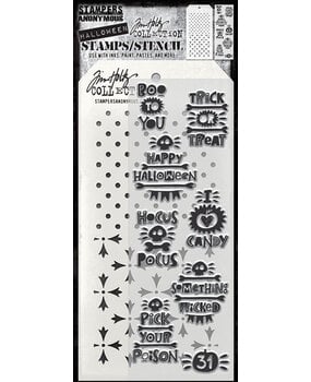 Stampers Anonymous Tim Holtz Clear Stamp and Stencil Halloween Tidbits (THMM204) Stampers Anonymous Tim Holtz Clear Stamp and Stencil Halloween Tidbits (THMM204)