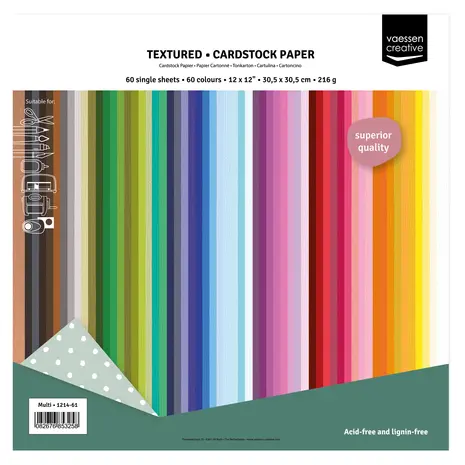 Vaessen Creative Textured Cardstock Assortment 12x12 Inch (1214-61) Vaessen Creative Textured Cardstock Assortment 12x12 Inch (1214-61)