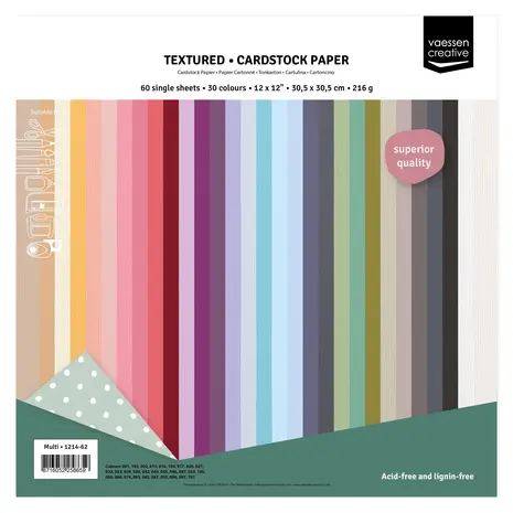 Vaessen Creative Textured Cardstock Assortment 12x12 Inch (1214-62) Vaessen Creative Textured Cardstock Assortment 12x12 Inch (1214-62)