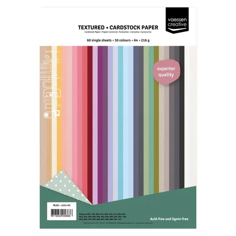 Vaessen Creative Textured Cardstock Assortment A4 (1214-63) Vaessen Creative Textured Cardstock Assortment A4 (1214-63)