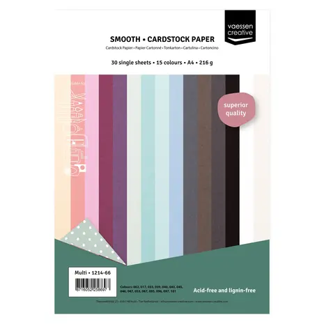 Vaessen Creative Smooth Cardstock Assortment A5 (1214-66) Vaessen Creative Smooth Cardstock Assortment A5 (1214-66)