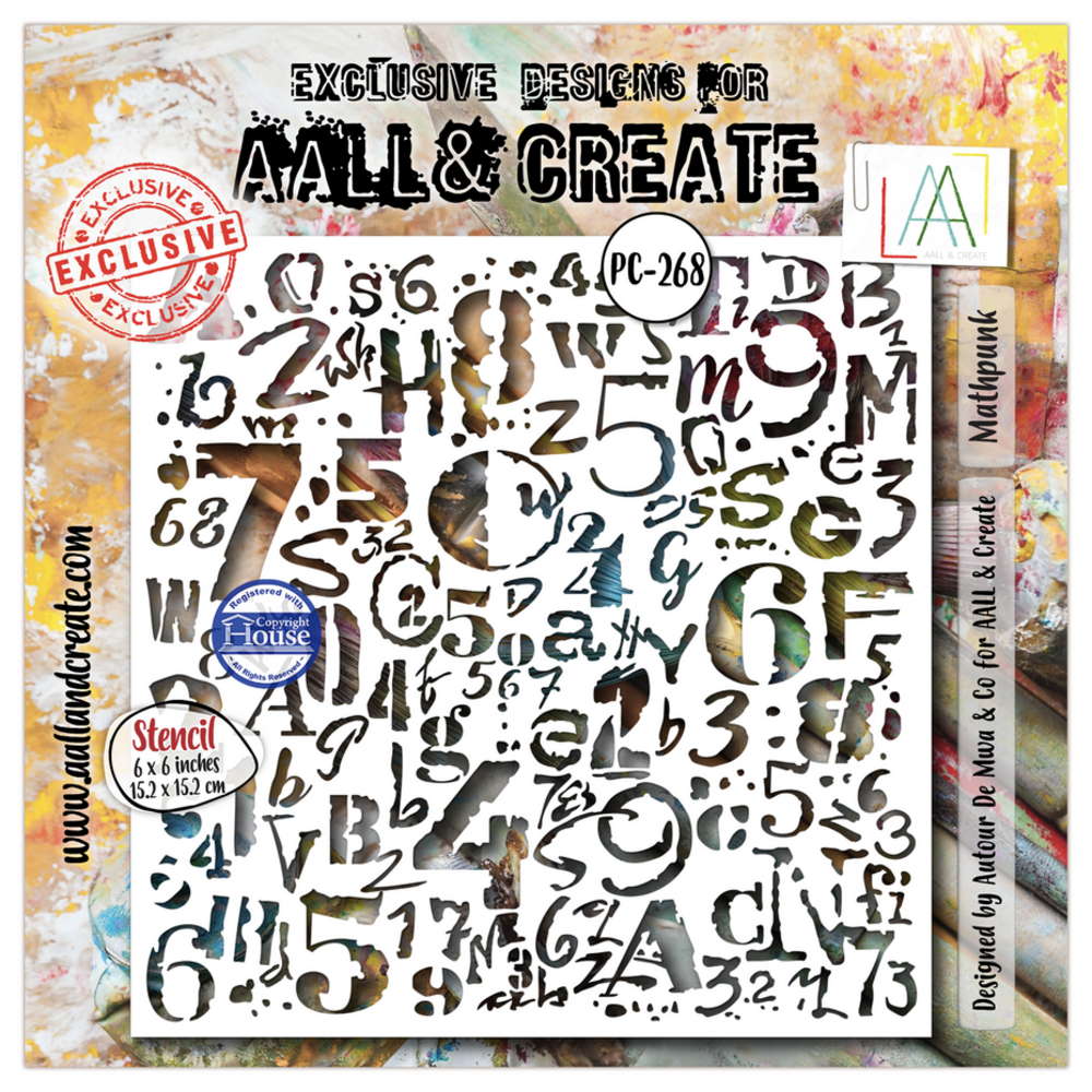 AALL and Create Masking Stencil 6x6 Inch Mathpunk (AALL-PC-268) AALL and Create Masking Stencil 6x6 Inch Mathpunk (AALL-PC-268)