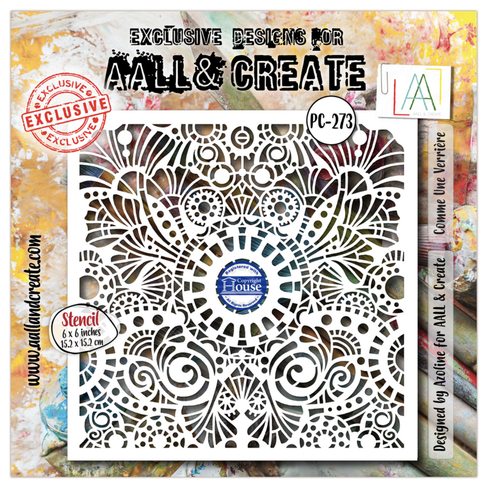 AALL and Create Masking Stencil 6x6 Inch Comme Une Verrière (AALL-PC-273) AALL and Create Masking Stencil 6x6 Inch Comme Une Verrière (AALL-PC-273)