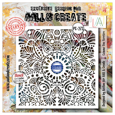 AALL and Create Masking Stencil 6x6 Inch Comme Une Verrière (AALL-PC-273) AALL and Create Masking Stencil 6x6 Inch Comme Une Verrière (AALL-PC-273)