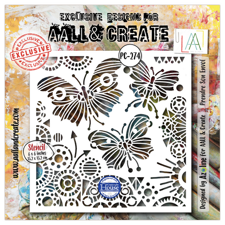 AALL and Create Masking Stencil 6x6 Inch Prendre Son Envol (AALL-PC-274) AALL and Create Masking Stencil 6x6 Inch Prendre Son Envol (AALL-PC-274)