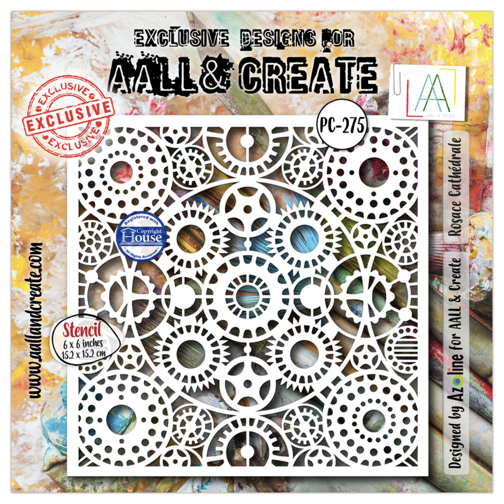 AALL and Create Masking Stencil 6x6 Inch Rosace Cathédrale (AALL-PC-275) AALL and Create Masking Stencil 6x6 Inch Rosace Cathédrale (AALL-PC-275)