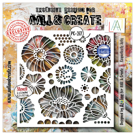 AALL and Create Masking Stencil 6x6 Inch Coquelicots Jolis (AALL-PC-277) AALL and Create Masking Stencil 6x6 Inch Coquelicots Jolis (AALL-PC-277)