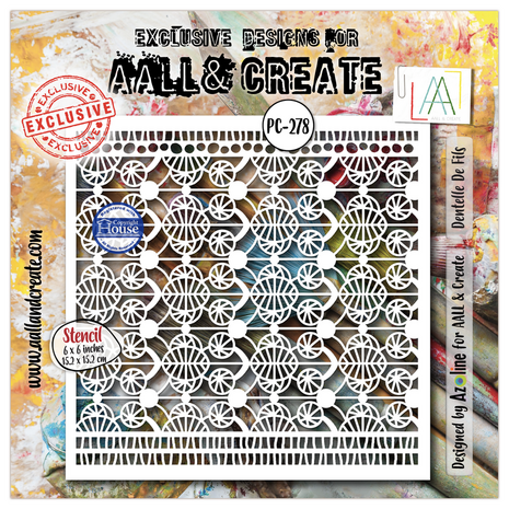 AALL and Create Masking Stencil 6x6 Inch Dentelle De Fils (AALL-PC-278) AALL and Create Masking Stencil 6x6 Inch Dentelle De Fils (AALL-PC-278)