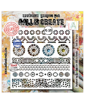 AALL and Create Masking Stencil 6x6 Inch Tout En Frises (AALL-PC-279) AALL and Create Masking Stencil 6x6 Inch Tout En Frises (AALL-PC-279)