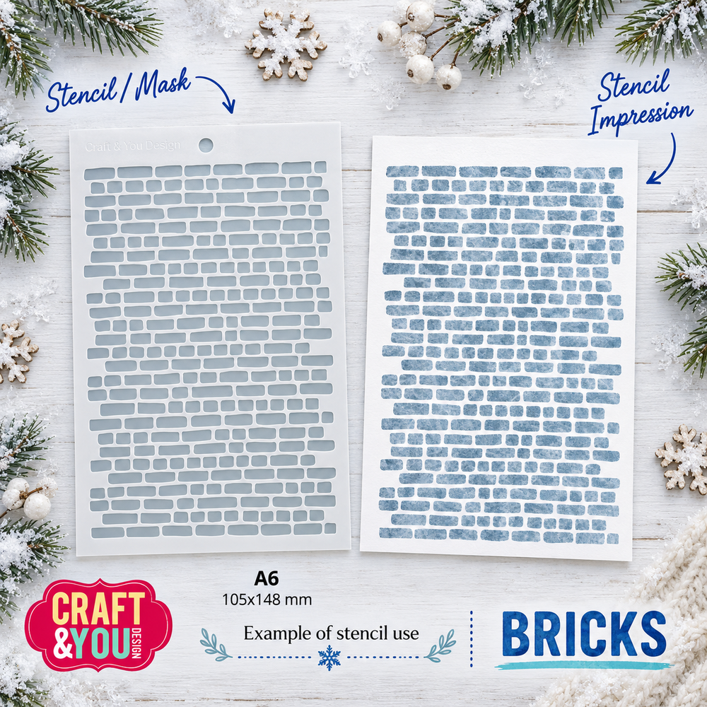 Craft & You PRE-ORDER Masking Stencil Bricks (SC023) Craft & You PRE-ORDER Masking Stencil Bricks (SC023)