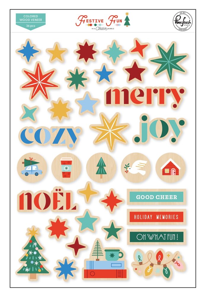 Pinkfresh Studio PRE-ORDER Festive Fun Colored Wood Veneer (336426) Pinkfresh Studio PRE-ORDER Festive Fun Colored Wood Veneer (336426)