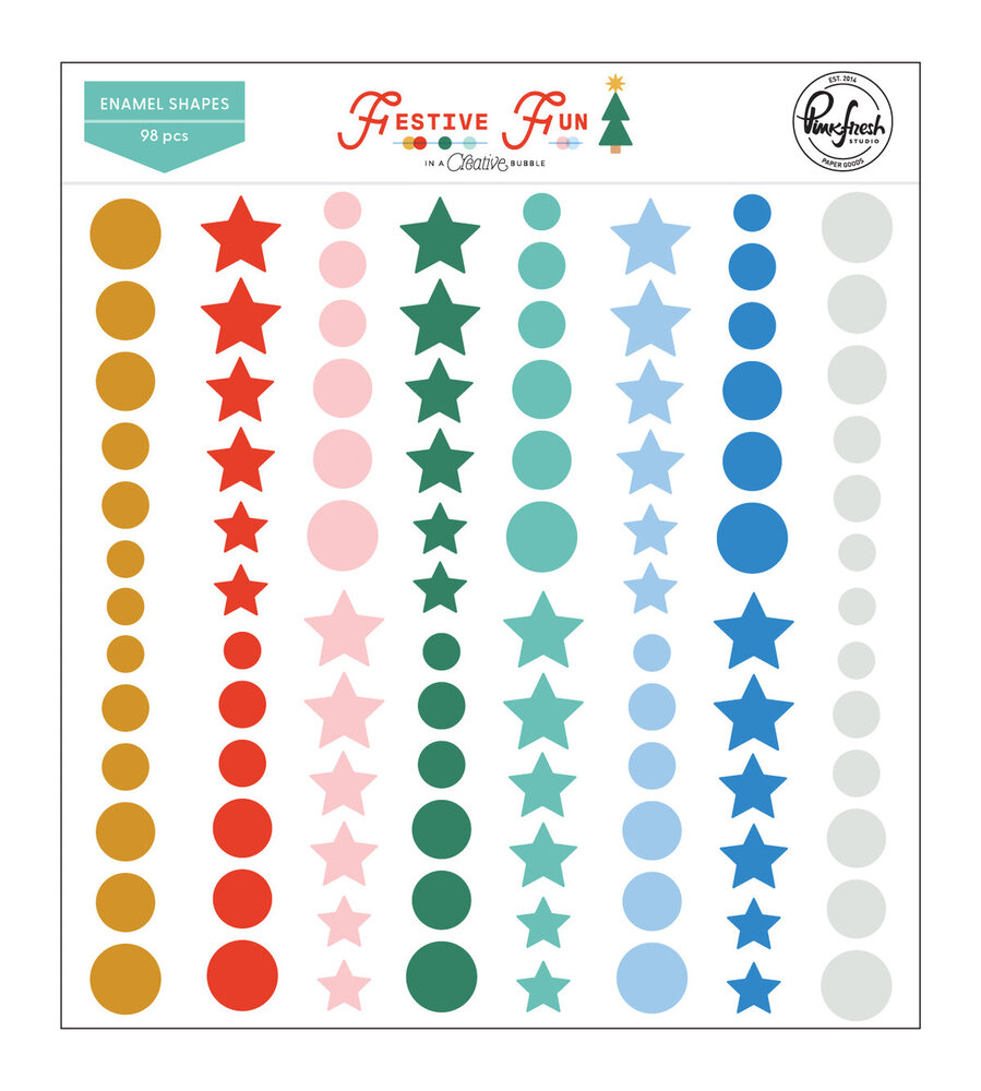 Pinkfresh Studio PRE-ORDER Festive Fun Enamel Shapes (336826) Pinkfresh Studio PRE-ORDER Festive Fun Enamel Shapes (336826)