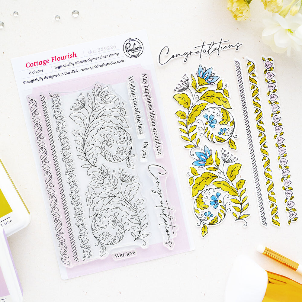 Pinkfresh Studio PRE-ORDER The Simple Things Stamp Cottage Flourish (339226) Pinkfresh Studio PRE-ORDER The Simple Things Stamp Cottage Flourish (339226)