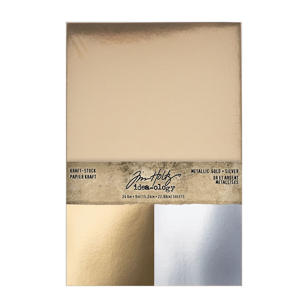 Idea-ology PRE-ORDER 2026 Tim Holtz Christmas Kraft Stock Metallic Gold + Silver (TH94493)