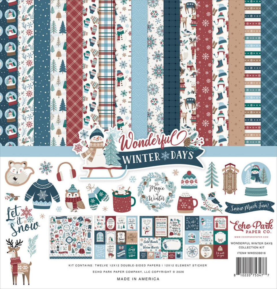 Echo Park Wonderful Winter Days 12x12 Inch Collection Kit (WWD539016) Echo Park Wonderful Winter Days 12x12 Inch Collection Kit (WWD539016)