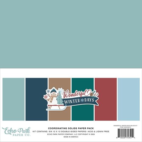 Echo Park Wonderful Winter Days 12x12 Inch Coordination Solids Paper Pack (WWD539015) Echo Park Wonderful Winter Days 12x12 Inch Coordination Solids Paper Pack (WWD539015)