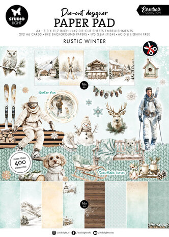 Studio Light Rustic Winter A4 Die-cut Paper Pad (SL-ES-DCPP509)