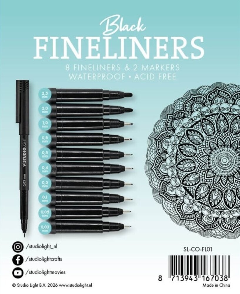 Studio Light Fineliners and Markers (8+2pcs) (SL-CO-FL01)