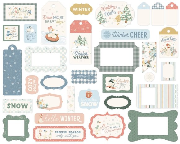 Carta Bella Silly Goose Winter Ephemera Frames & Tags (CBSGW540025)