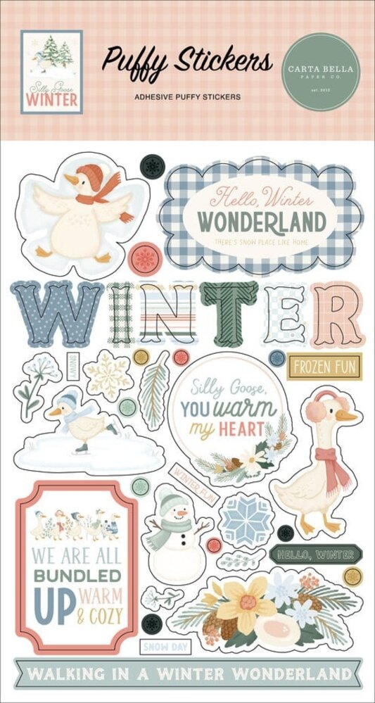 Carta Bella Silly Goose Winter Puffy Stickers (CBSGW540066) Carta Bella Silly Goose Winter Puffy Stickers (CBSGW540066)