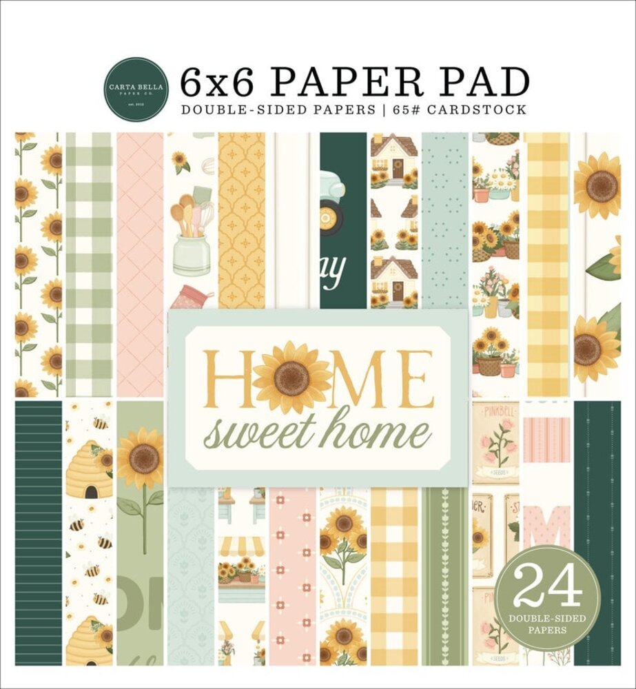 Carta Bella Home Sweet Home 6x6 Inch Paper Pad (CBHSH541023) Carta Bella Home Sweet Home 6x6 Inch Paper Pad (CBHSH541023)