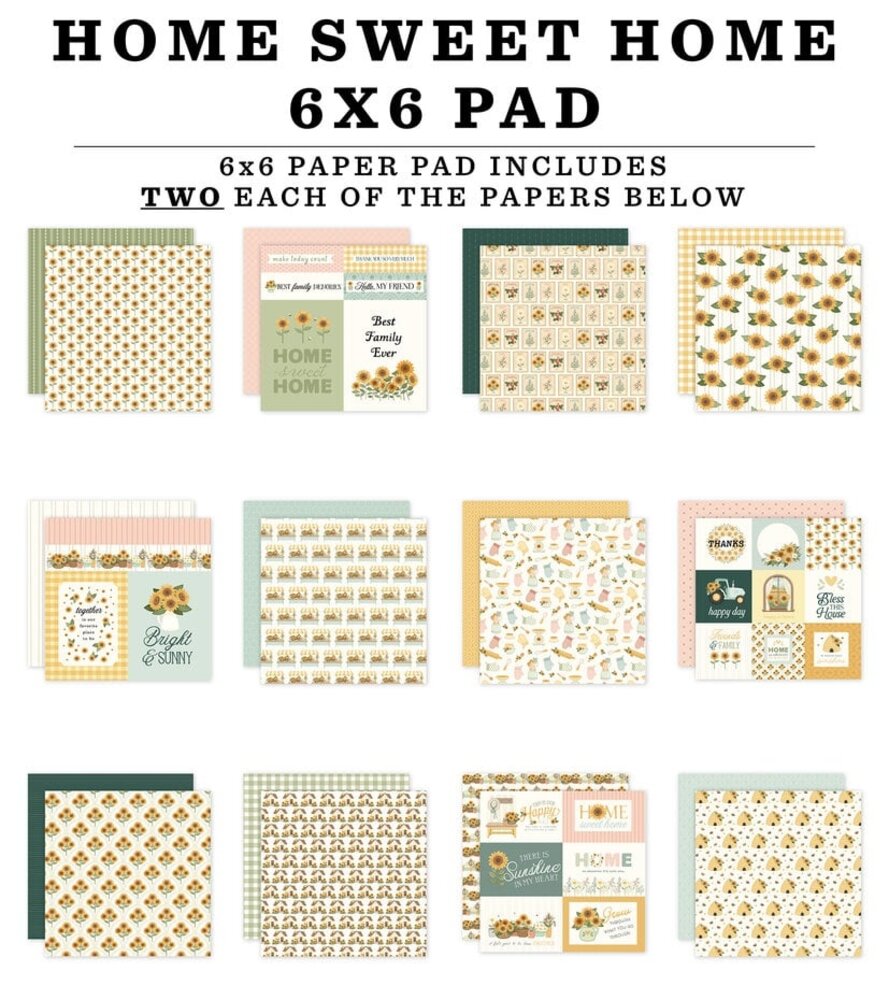 Carta Bella Home Sweet Home 6x6 Inch Paper Pad (CBHSH541023) Carta Bella Home Sweet Home 6x6 Inch Paper Pad (CBHSH541023)