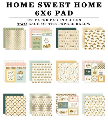 Carta Bella Home Sweet Home 6x6 Inch Paper Pad (CBHSH541023) Carta Bella Home Sweet Home 6x6 Inch Paper Pad (CBHSH541023)