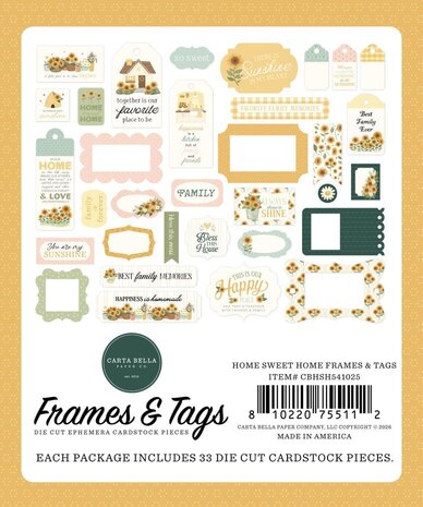 Carta Bella Home Sweet Home Ephemera Frames & Tags (CBHSH541025)
