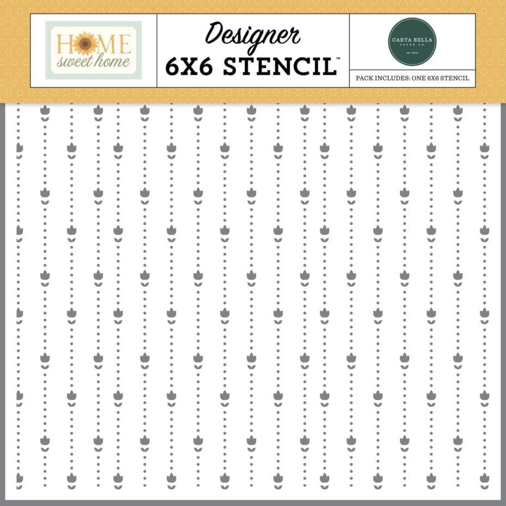 Carta Bella Home Sweet Home Stencil Dotted Floral Line (CBHSH541033) Carta Bella Home Sweet Home Stencil Dotted Floral Line (CBHSH541033)