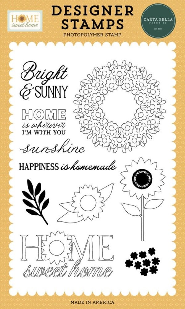 Carta Bella Home Sweet Home Clear Stamps Floral Wreath (CBHSH541043) Carta Bella Home Sweet Home Clear Stamps Floral Wreath (CBHSH541043)