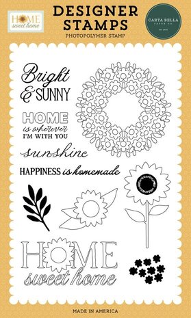 Carta Bella Home Sweet Home Clear Stamps Floral Wreath (CBHSH541043) Carta Bella Home Sweet Home Clear Stamps Floral Wreath (CBHSH541043)