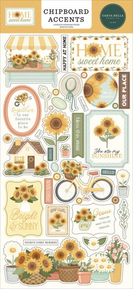 Carta Bella Home Sweet Home 6x13 Inch Chipboard Accents (CBHSH541021) Carta Bella Home Sweet Home 6x13 Inch Chipboard Accents (CBHSH541021)
