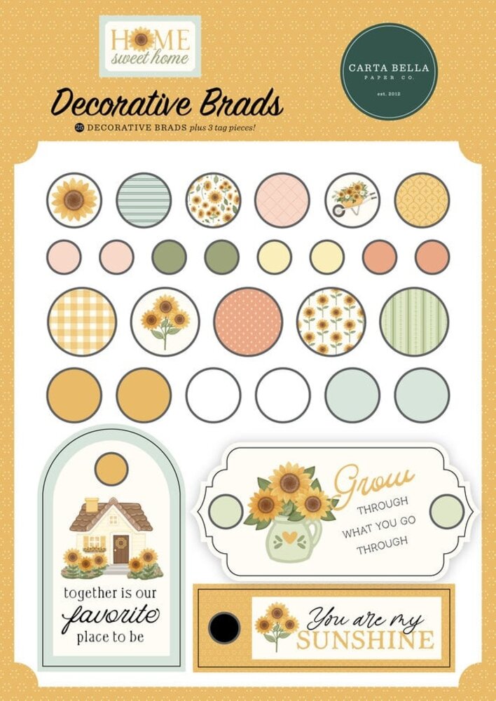 Carta Bella Home Sweet Home Decorative Brads (CBHSH541020) Carta Bella Home Sweet Home Decorative Brads (CBHSH541020)