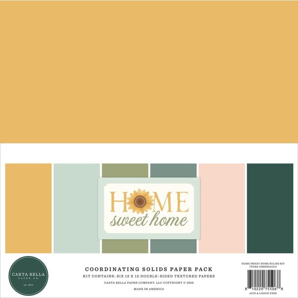 Carta Bella Home Sweet Home 12x12 Inch Coordination Solids Paper Pack (CBHSH541015) Carta Bella Home Sweet Home 12x12 Inch Coordination Solids Paper Pack (CBHSH541015)