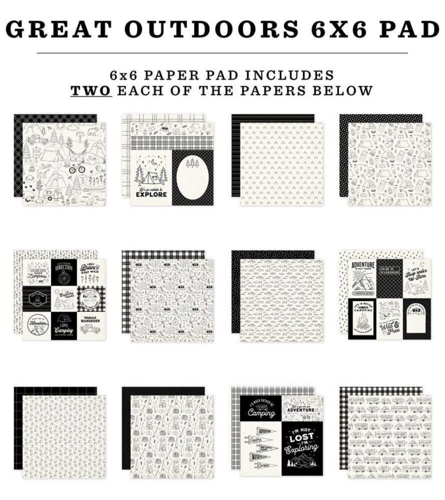 Carta Bella Great Outdoors 6x6 Inch Paper Pad (CBOUT542023) Carta Bella Great Outdoors 6x6 Inch Paper Pad (CBOUT542023)