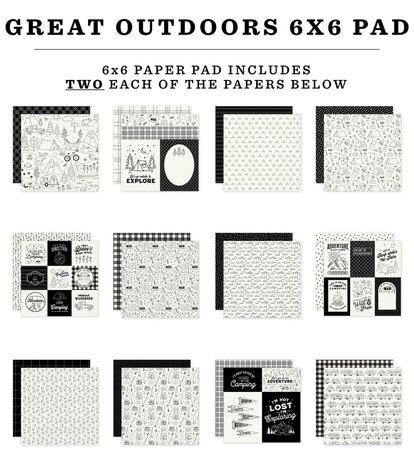 Carta Bella Great Outdoors 6x6 Inch Paper Pad (CBOUT542023) Carta Bella Great Outdoors 6x6 Inch Paper Pad (CBOUT542023)