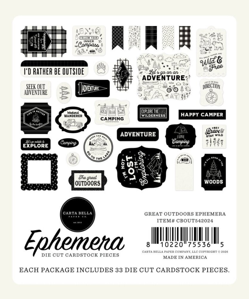 Carta Bella Great Outdoors Ephemera (CBOUT542024)