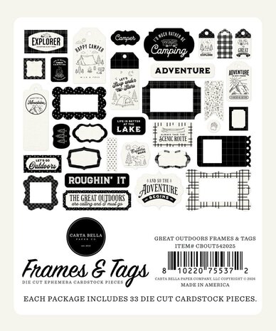 Carta Bella Great Outdoors Ephemera Frames & Tags (CBOUT542025)