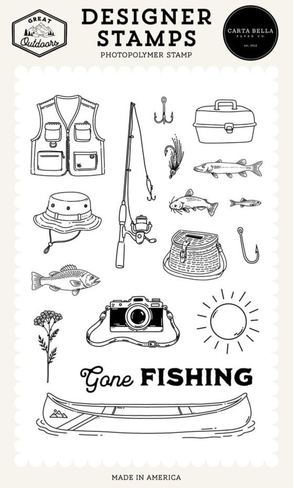 Carta Bella Great Outdoors Clear Stamps Fishing Icons (CBOUT542042) Carta Bella Great Outdoors Clear Stamps Fishing Icons (CBOUT542042)