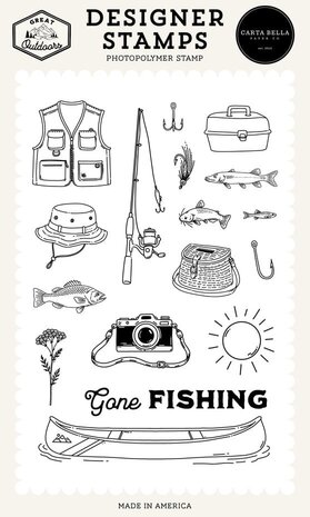Carta Bella Great Outdoors Clear Stamps Fishing Icons (CBOUT542042) Carta Bella Great Outdoors Clear Stamps Fishing Icons (CBOUT542042)