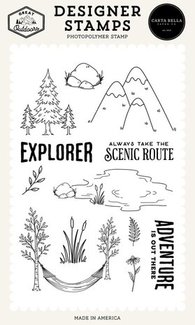 Carta Bella Great Outdoors Clear Stamps Explorer (CBOUT542043) Carta Bella Great Outdoors Clear Stamps Explorer (CBOUT542043)