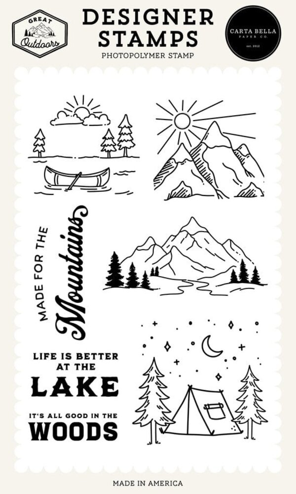 Carta Bella Great Outdoors Clear Stamps Made For The Mountains (CBOUT542044) Carta Bella Great Outdoors Clear Stamps Made For The Mountains (CBOUT542044)