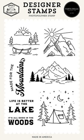 Carta Bella Great Outdoors Clear Stamps Made For The Mountains (CBOUT542044) Carta Bella Great Outdoors Clear Stamps Made For The Mountains (CBOUT542044)