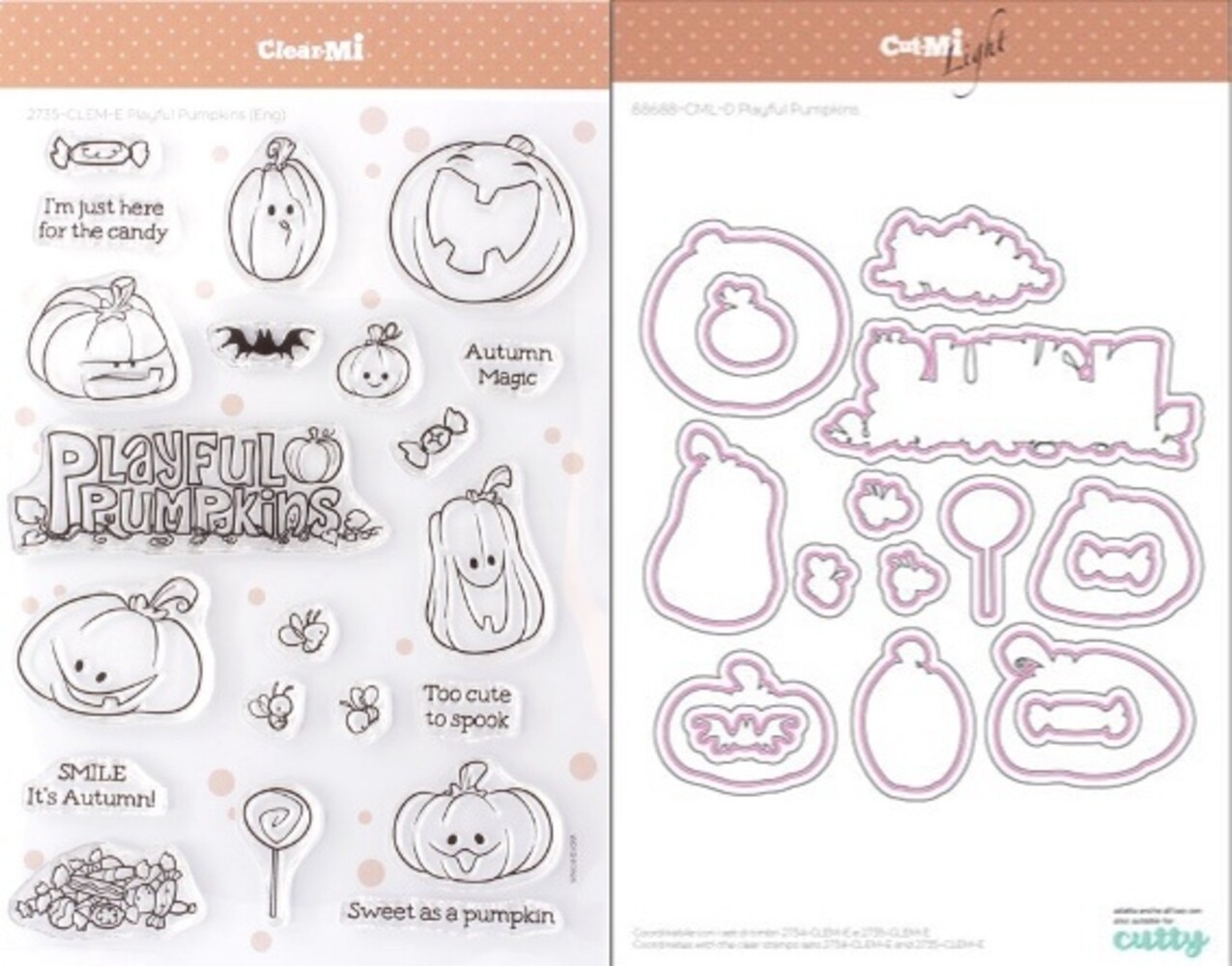 Impronte d'Autore Playful Pumpinks Stamp & Dies (88688-CML-D)
